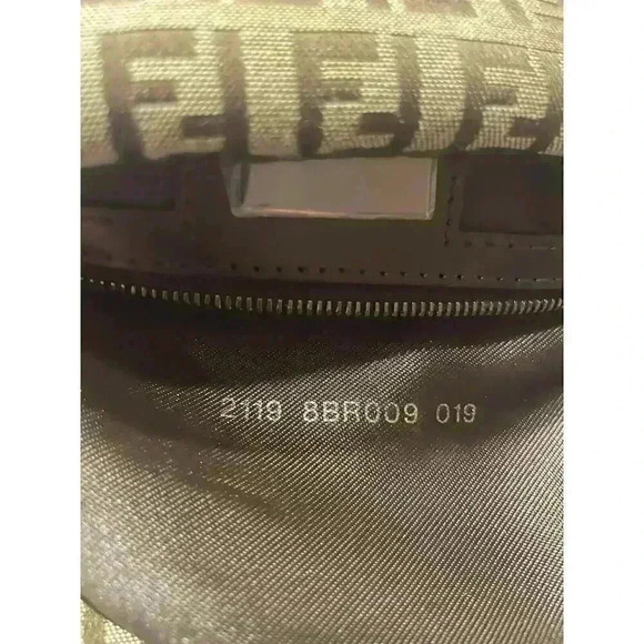 FENDI Zucchino Monogram Double Flap Baguette Shoulder Bag Brown FF Vintage Y2K - Picture 14 of 16